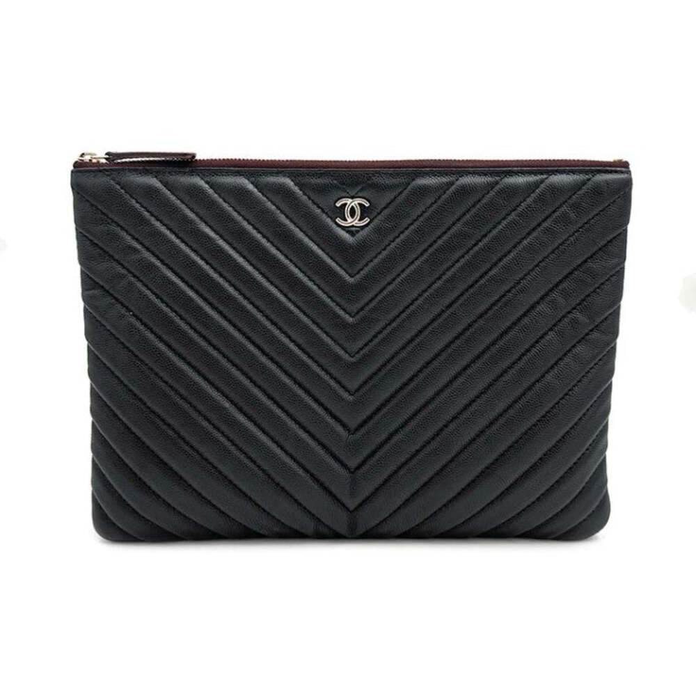 Chanel Caviar Chevron Clutch New Medium #352408F88B